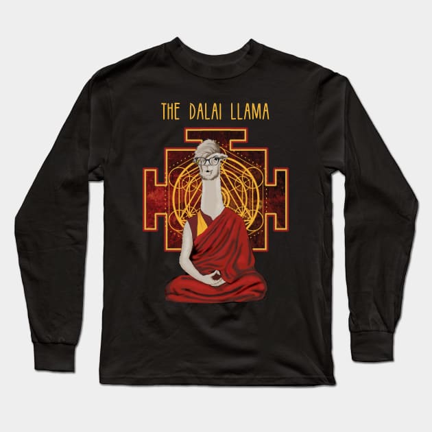 The Dalai Llama Long Sleeve T-Shirt by SteelWoolBunny